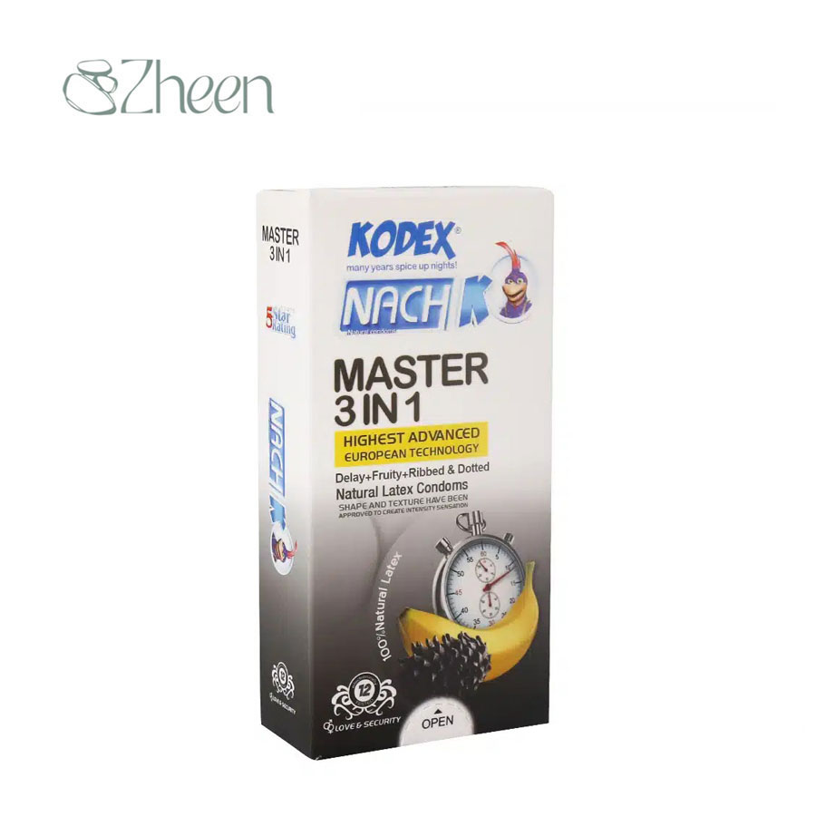 کاندوم مستر 3 در 1 ناچ کدکس بسته 12 عددی